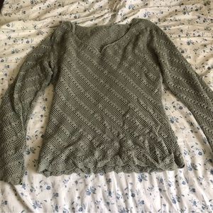 Green Crochet Knit Top